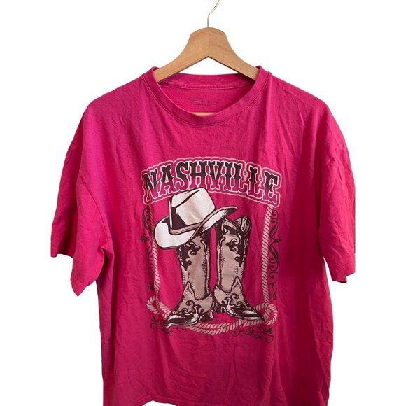 Rebellious One Nashville Pink Graphic T-Shirt Women's Size XL Western Design - Picture 2 of 4